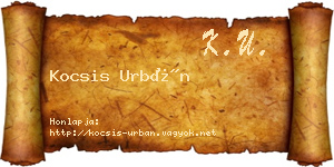 Kocsis Urbán névjegykártya
